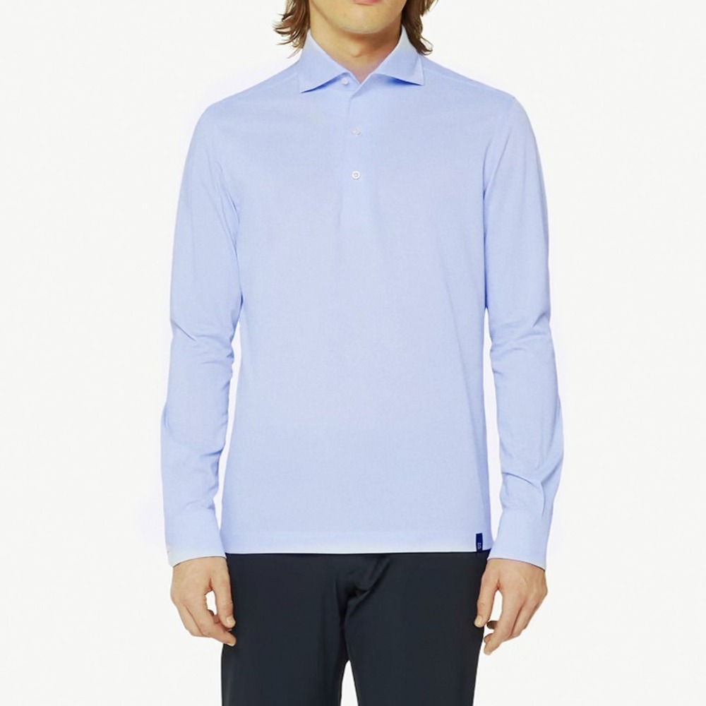 BOGGI MILANO Japanese Exclusive Jersey Gray Long Sleeve‎ Polo Shirt Mens Small